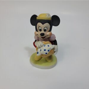 Vintage Walt Disney Productions Mickey Mouse Ceramic Figurine on Bike